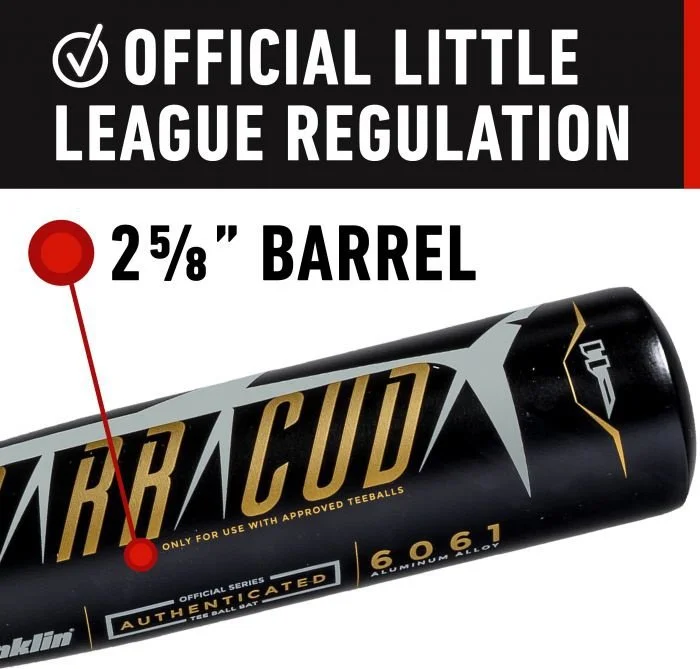 Franklin Barracuda 1100 Series (-11) USA Approved 2 5/8" Tee Ball Bat - Black Gold - Image 2