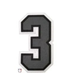 3" Grey On Black On White Precision-Cut Number