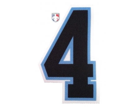 4" Black On Light Blue On White Precision-Cut Number