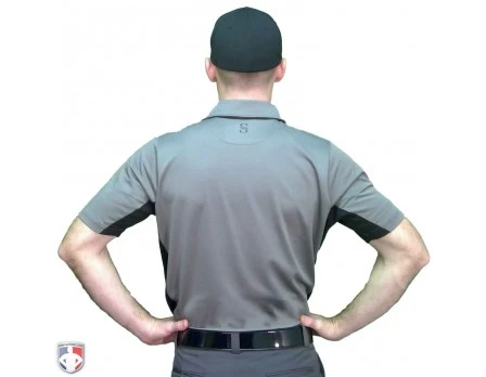 Smitty Umpire Smitty V2 Major League Replica Umpire Shirt - Charcoal Grey With Black - Image 4