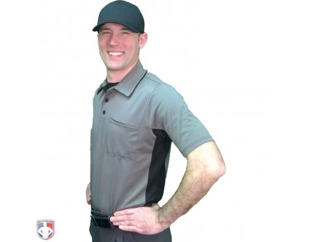 Smitty Umpire Smitty V2 Major League Replica Umpire Shirt - Charcoal Grey With Black - Image 2