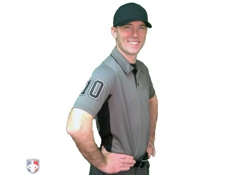Smitty Umpire Smitty V2 Major League Replica Umpire Shirt - Charcoal Grey With Black - Image 7