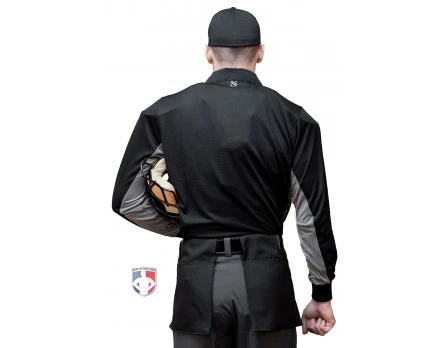 Smitty Umpire Smitty V2 Major League Replica Long Sleeve Umpire Shirt - Black With Charcoal Grey - Image 4