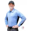 Smitty Umpire Smitty V2 Major League Replica Long Sleeve Umpire Shirt - Sky Blue With Black