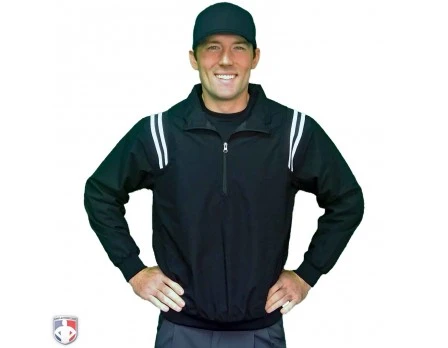 Smitty Umpire Smitty Traditional Half-Zip Umpire Jacket - Black And White
