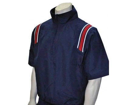 Smitty Umpire Smitty Traditional Half-Zip Short Sleeve Umpire Jacket - Navy And Red - Image 4
