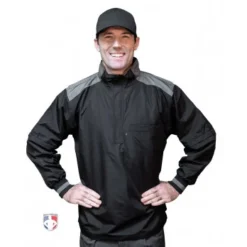 Smitty Umpire Smitty Major League Replica Convertible Umpire Jacket - Black With Charcoal Grey